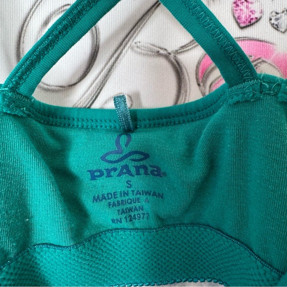 Prana tank top strappy racerback stretchy yoga lime green Turquoise Athletic Top - Picture 5 of 6